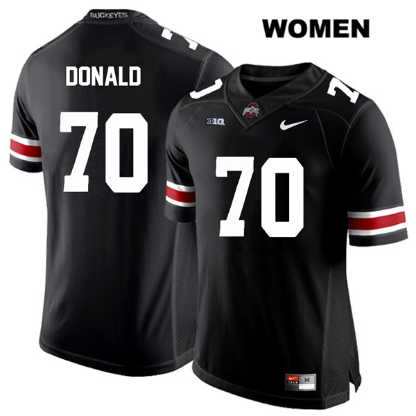 Ohio State Buckeyes Women's Noah Donald #70 White Number Black Authentic Nike College NCAA Stitched Football Jersey PH19S45WS